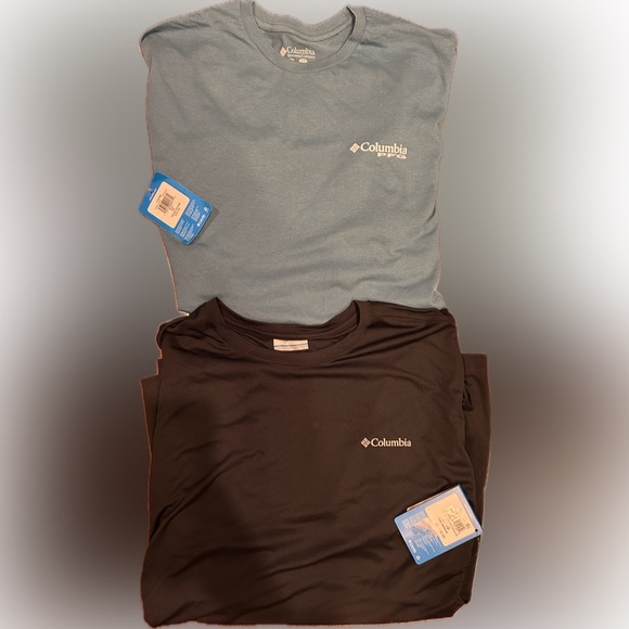 Columbia Other - 2-Men's casual neutral XL Columbia Blue and Black short sleeve T-Shirts NWT